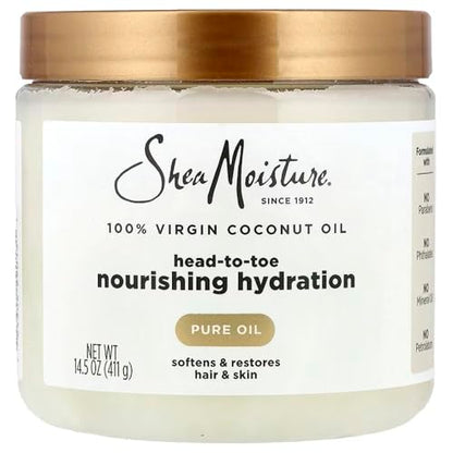 SheaMoisture for Dry Skin Nourishing Hydration 100% Extra Virgin Coconut Oil Soften and Restore Skin and Hair 14.5 oz Shea Moisture