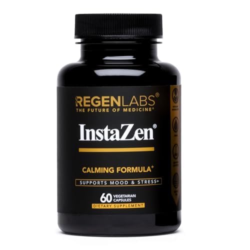 InstaZen Natural Stress Relief Supplement Mood Support | Doctor Formulated Herbal Calm Formula with DHHB, Safranal Extract, L-Theanine, Lemon Balm | Stress Support - 60 Capsules Regen Labs Regen Labs buy australia supplements