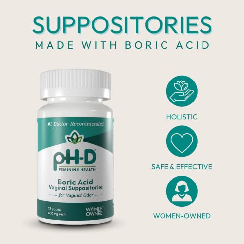pH-D Feminine Health - Boric Acid Starter Bundle - pH-D Boric Acid Vaginal Suppositories 12 Count pH-D Feminine Health Support buy australia supplements