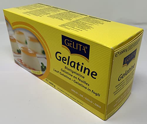 Gelita | Gold Leaf Gelatine | 500 Leaves | Allergen Free | Ideal for Thickening or jellification Gelita buy australia supplements