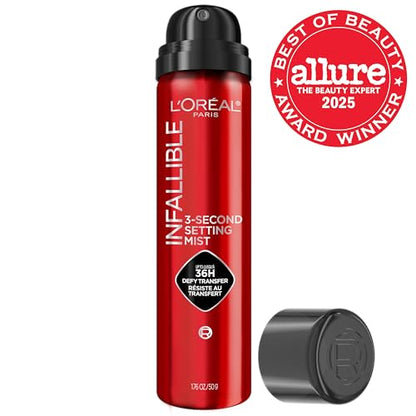 L'Oreal Paris Infallible 3-Second Setting Spray Mist, Microfine Mist for up to 36HR Wear L'Oreal Paris