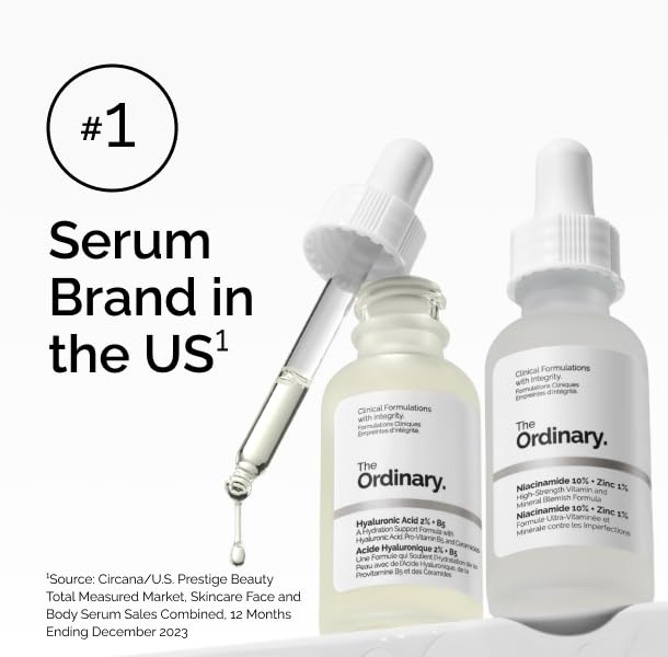 The Ordinary Lactic Acid 5% + Hyaluronic Acid 2%, Gentle Exfoliating Serum for Smoother Skin, 1 Fl Oz The Ordinary