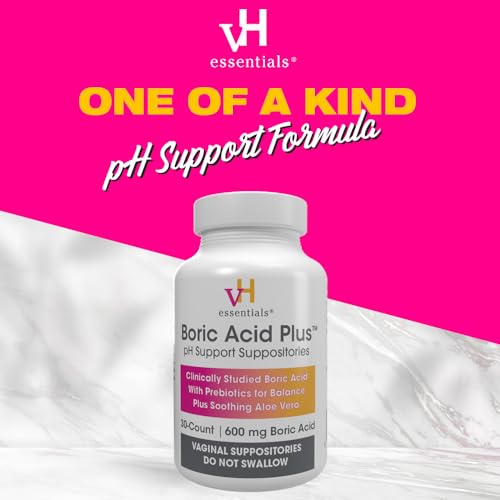 vH essentials Boric Acid Plus Vaginal Suppositories, Prebiotic Infused with Soothing Aloe Vera, pH vH essentials buy australia supplements