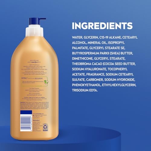 NIVEA Cocoa Butter Body Lotion for Dry Skin with Hyaluronic Acid, 33.8 Oz NIVEA