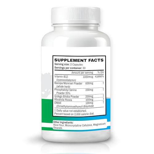 Memory Muscle – Advanced Nootropic Brain Supplement with Vitamin B12, Bacopa Monnieri & DMAE for Focus, Memory, Mental Clarity & Clean Energy – Premium Cognitive Support Formula Oaks Nutrition buy australia supplements