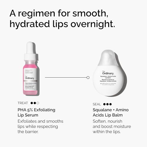 The Ordinary PHA 5% Exfoliating Lip Serum, Hydrating Overnight Lip Exfoliator Treatment, 0.5 Fl Oz The Ordinary