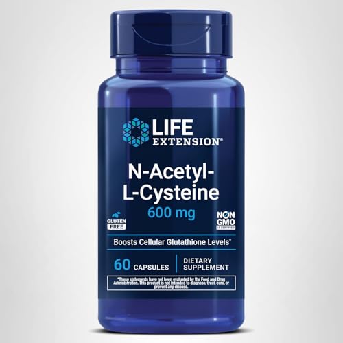 Life Extension N-Acetyl-L-Cysteine (NAC), Immune, Respiratory, Liver Health, NAC 600 mg, Potent antioxidant Support Life Extension