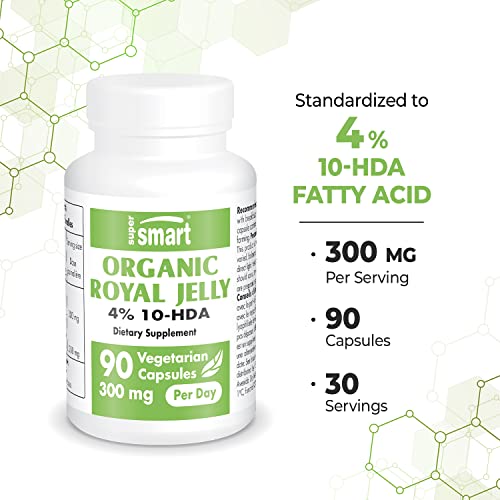 Supersmart - Organic Royal Jelly 300mg per Day (High Strength 4% 10-HDA) - Freeze Supersmart buy australia supplements