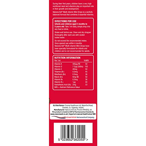 Natures Aid Mini Drops Multi-vitamin for Infants and Children, Sugar Free, 50 ml Natures Aid buy australia supplements