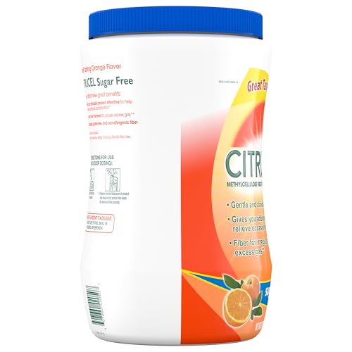 CITRUCEL Sugar Free Fiber Powder for Occasional Constipation Relief, Methylcellulose Fiber Powder, Orange Flavor - 32 Ounces CITRUCEL