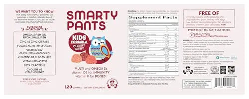 SmartyPants Kids Multivitamin Gummies: Omega 3 Fish Oil (EPA/DHA), Vitamin D3, C, Vitamin B12, B6, A, K & Zinc for Immune Support SmartyPants buy australia supplements