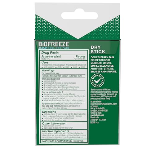 Biofreeze Dry Stick, Mess-Free Relief for Neck, Shoulder, Knee, Hip, Hand & Joint, Cooling Menthol Pain Relief Stick, Up to 100 Uses Biofreeze buy australia supplements