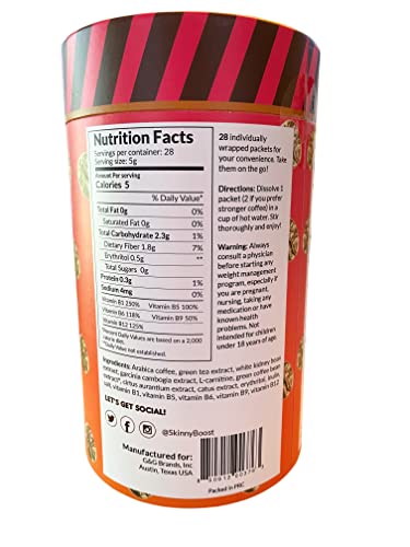 Skinny Boost Skinny Coffee- (Unflavored) Instant Sticks Made with Arabica Coffee, Garcinia SkinnyBoost buy australia supplements
