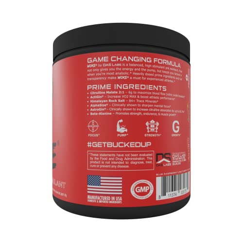 Bucked Up - Woke - HIGH STIM Pre Workout - Best Tasting - Focus Nootropic, Pump, Strength and Growth, 30 Servings (Rocket Pop) Bucked Up buy australia supplements