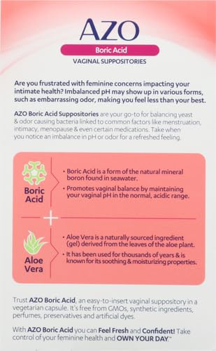 AZO Boric Acid Vaginal Suppositories, Helps Support Odor Control and Balance Vaginal PH AZO buy australia supplements