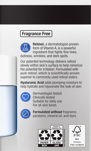Neutrogena Rapid Wrinkle Repair, Retinol Face Moisturizer, Daily Anti-Aging Neck & Face Cream with Hyaluronic Acid, Retinol Cream Neutrogena