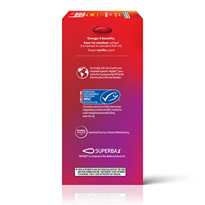 Megared Omega-3 Fish Oil + High Absorption Krill Oil 500mg Softgels, MegaRed Advanced 4in1 (80 count in a bottle) Concentrated Omega-3 Fish MegaRed