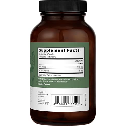 Earth Harmony Myo-Inositol & D-Chiro Inositol Supplement for Women, Ovarian & Hormone Balance for Women - Supports Normal Cycles, Fertility Supplement (120 Capsules) Earth Harmony Naturals buy australia supplements