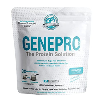 Genepro Unflavored Protein Powder - New Formula - Lactose-Free, Gluten-Free Genepro Gen. 3 The Protein Solution buy australia supplements