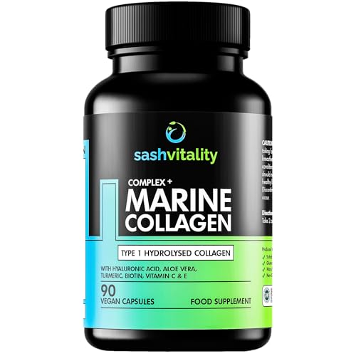Marine Collagen Supplements - 90 Capsules with Vitamin C, Vitamin E, Hyaluronic Acid, Aloe Vera, Turmeric SASH Vitality buy australia supplements