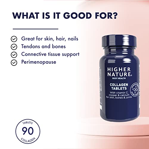 Higher Nature - Collagen Tablets - Hydrolysed Marine Collagen - Vitamin C - Calcium for Bone Support HIGHER NATURE buy australia supplements