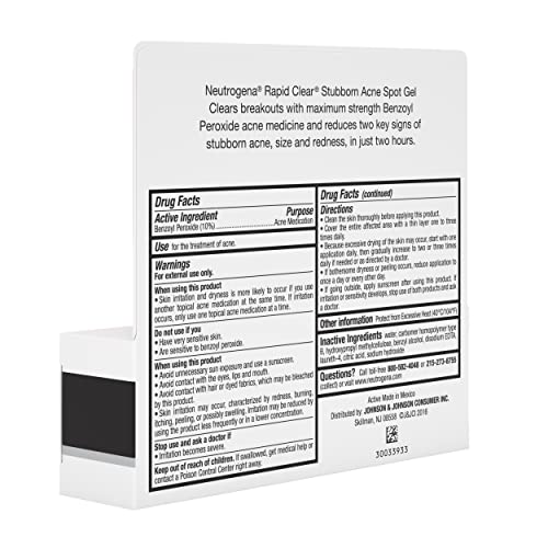 Neutrogena Rapid Clear Stubborn Acne Spot Treatment Gel, Maximum Strength 10% Benzoyl Per-oxide Neutrogena