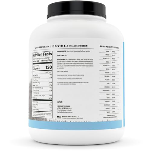 Levels Grass Fed 100% Whey Protein, No Hormones, Unflavored, 5LB Levels Nutrition buy australia supplements