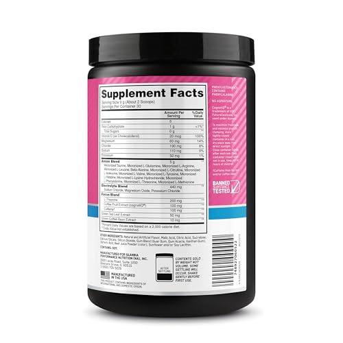 Optimum Nutrition Amino Energy Powder Plus Focus, with BCAA, Electrolytes, and Caffeine, Watermelon, 30 Servings (Packaging May Vary) Optimum Nutrition