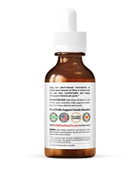 Herbal Goodness Secure in My Flow | Menstrual Support Supplements | Slow Flow Menstrual Supplements, Mood Support, Hormone Health, Aids Relaxation, Metabolic Support 2oz Herbal Goodness buy australia supplements