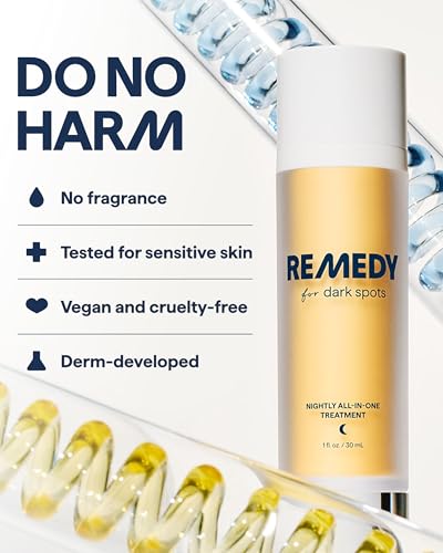 Remedy for Dark Spots | Advanced Night Treatment with Retinol & Kojic Acid | For Discoloration and Uneven Tones | With Glutathione Remedy Science