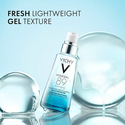 VICHY Mineral 89 Booster, Pure Hyaluronic Acid Serum for Face with Polyglutamic Acid for Skin Barrier Repair, Plumps & Hydrates VICHY