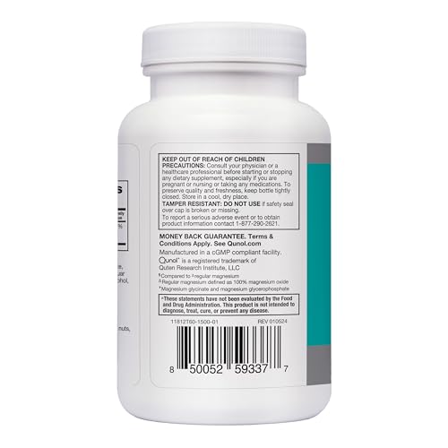 Qunol Magnesium Glycinate Complex, Gentle on Stomach, 250mg One Pill Dose, Superior-Absorption Magnesium, Nerve, Bone and Muscle Health Supplement, 60 Count (Pack of 1) Qunol buy australia supplements