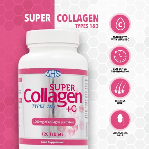 AHS Super Collagen + Vitamin C Tablets 120 Tablets - 6000mg Collagen per Serving - 1 Month Supply AHS buy australia supplements