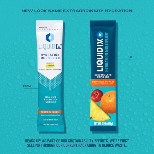 Liquid I.V.® Hydration Multiplier - Tropical Punch | Electrolyte Powder Drink Mix | 1 Pack (16 Servings) Liquid I.V. buy australia supplements