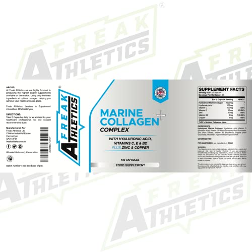 Marine Collagen 1000mg - Type 1 Hydrolysed Collagen - Enhanced with Hyaluronic Acid, Vitamin C Freak Athletics buy australia supplements