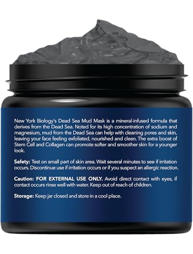 New York Biology Dead Sea Mud Mask for Face, Body | with Stem Cell and Collagen | Spa Quality Pore Refiner for Oily Skin NEW YORK BIOLOGY THE ULTIMATE COSMECEUTICALS