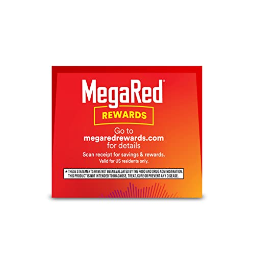 Megared Omega-3 Fish Oil + High Absorption Krill Oil 500mg Softgels, MegaRed Advanced 4in1 (80 count in a bottle) Concentrated Omega-3 Fish MegaRed
