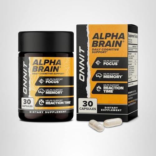 ONNIT Alpha Brain Nootropic Brain Supplement for Focus, Memory, Mental Clarity, Cognitive Support with L-Theanine and Vitamin B6, 30 Count Capsules ONNIT