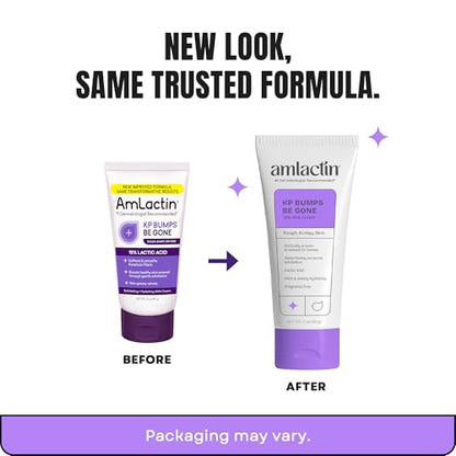 AmLactin KP Bumps Be Gone - Therapeutic Body Cream for Keratosis Pilaris - No-Scrub Exfoliator and Body Moisturizer AmLactin
