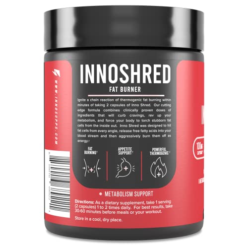 Inno Shred - Day Time Fat Burner | 100mg Capsimax, Grains of Paradise, Organic Caffeine InnoSupps buy australia supplements