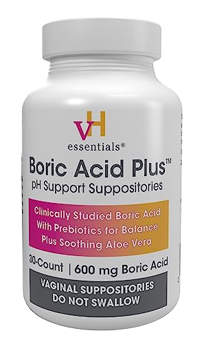 vH essentials Boric Acid Plus Vaginal Suppositories, Prebiotic Infused with Soothing Aloe Vera, pH vH essentials buy australia supplements