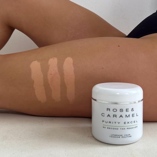 Rose & Caramel Purity Excel 60 Second Miracle Express Self Tan Remover & Exfoliating Tan Eraser Body Scrub 14.89 Fl Oz (440ml) Rose & Caramel
