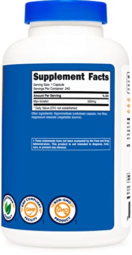 Nutricost Inositol Capsules 500mg, 240 Capsules - Veggie Capsules, Non-GMO, Gluten Nutricost buy australia supplements