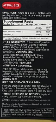 Qunol Ultra CoQ10 100mg, 3x Better Absorption, Patented Water and Fat Soluble Natural Supplement Form of Coenzyme Q10 Qunol