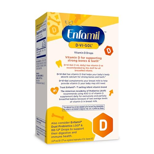 Enfamil Baby Vitamin D-Vi-Sol Liquid Supplement Drops for Infants, Supporting Strong Teeth & Bones in Newborn Babies, Easy-to-Use Enfamil