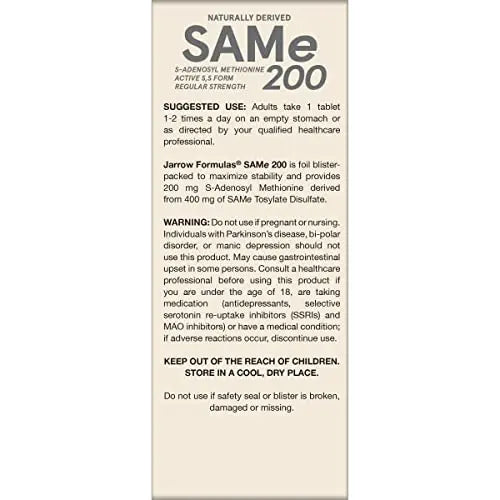 Jarrow Formulas® Same 200 mg, Supports Joint Health, Liver Function, Brain Metabolism, 60 Tablets, Up to A 60 Day Supply Jarrow Formulas buy australia supplements
