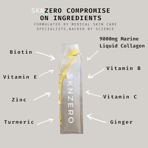 Marine Collagen Liquid 9000mg High Strength Supplement +Biotin, Vitamin B, C, E, Zinc & Turmeric & Ginger SKNZERO buy australia supplements