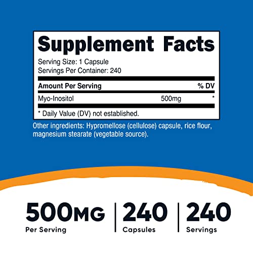 Nutricost Inositol Capsules 500mg, 240 Capsules - Veggie Capsules, Non-GMO, Gluten Nutricost buy australia supplements
