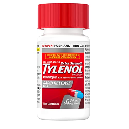 Tylenol Extra Strength Acetaminophen Rapid Release Gels for Pain & Fever, 50 Count Tylenol buy australia supplements