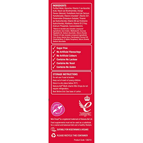 Natures Aid Mini Drops Multi-vitamin for Infants and Children, Sugar Free, 50 ml Natures Aid buy australia supplements